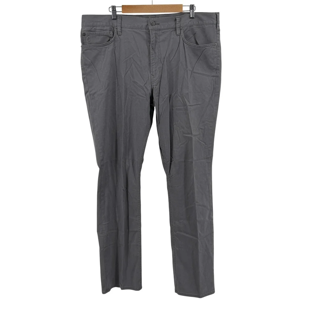 Polo Ralph Lauren Varick Slim Straight Gray Cotton Stretch Pants Mens 40x34